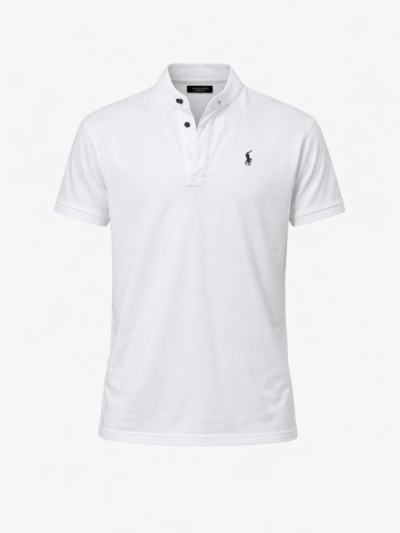 Modern Slim-Fit White Polo Shirt