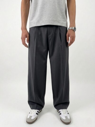 Dark grey Pleated Pants