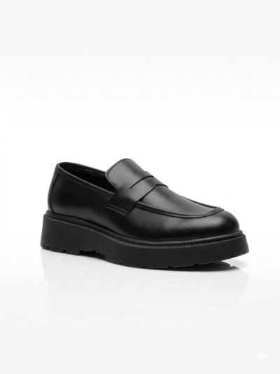 Chunky Sole Leather Loafers