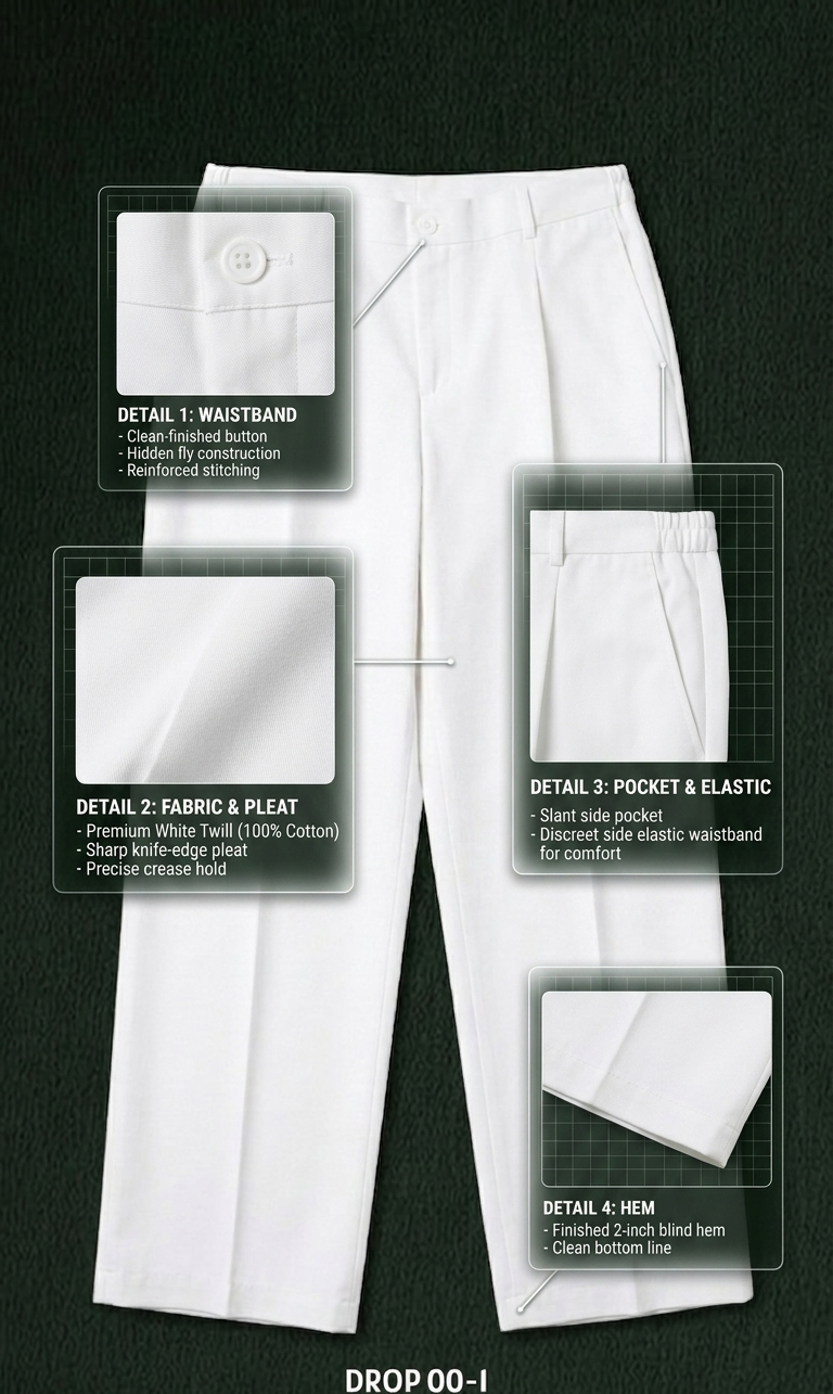 White Pleated pants - Image 3